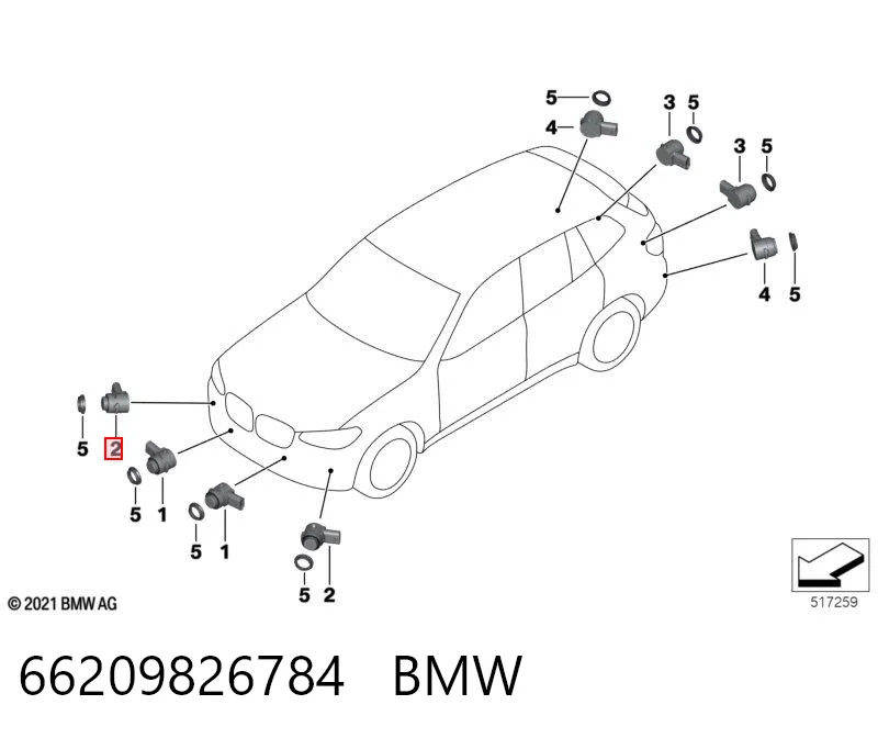 66209826784 BMW Czujnik parkowania tylny boczny