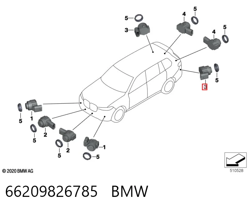 66209826785 BMW Czujnik parkowania przedni boczny