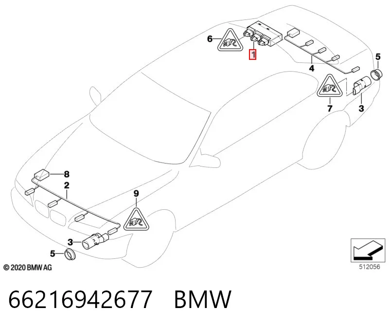 66216942677 BMW Sterownik czujnika parkowania
