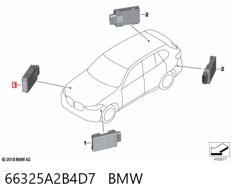 Do koszyka 5A6DB55 BMW Czujnik kontroli martwej strefy tylny (martwego polam martwego punktu)