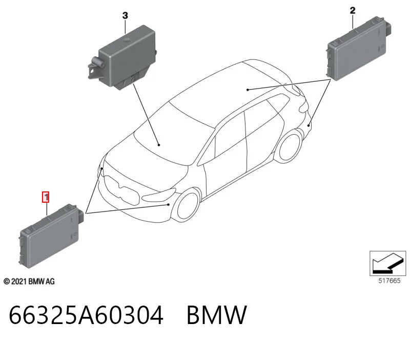 66325A60304 BMW Radar zmiany pasa ruchu