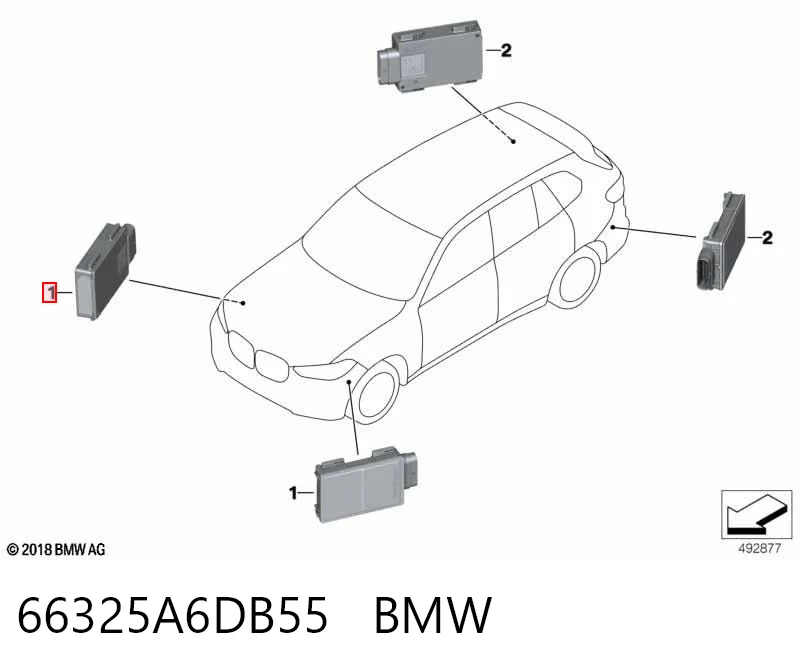 Czujnik kontroli martwej strefy tylny (martwego polam martwego punktu) BMW 5A6DB55 cena, od 311,20 USD