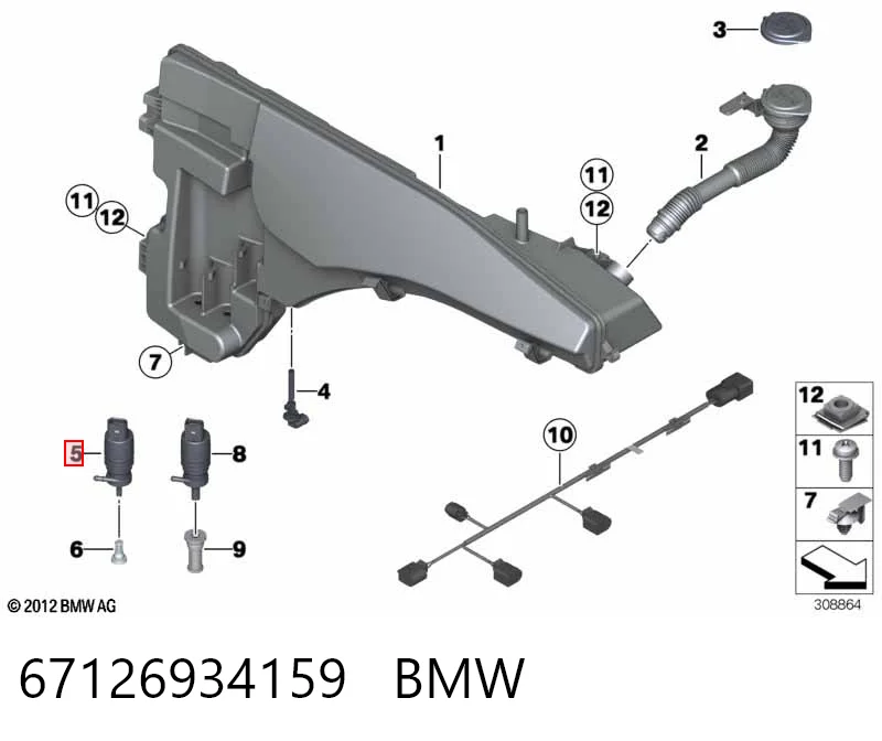 67126934159 BMW Pompka spryskiwacza szyby przedniej