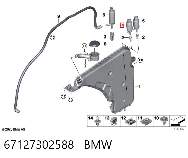 67127302588 BMW Pompka spryskiwacza szyby przedniej