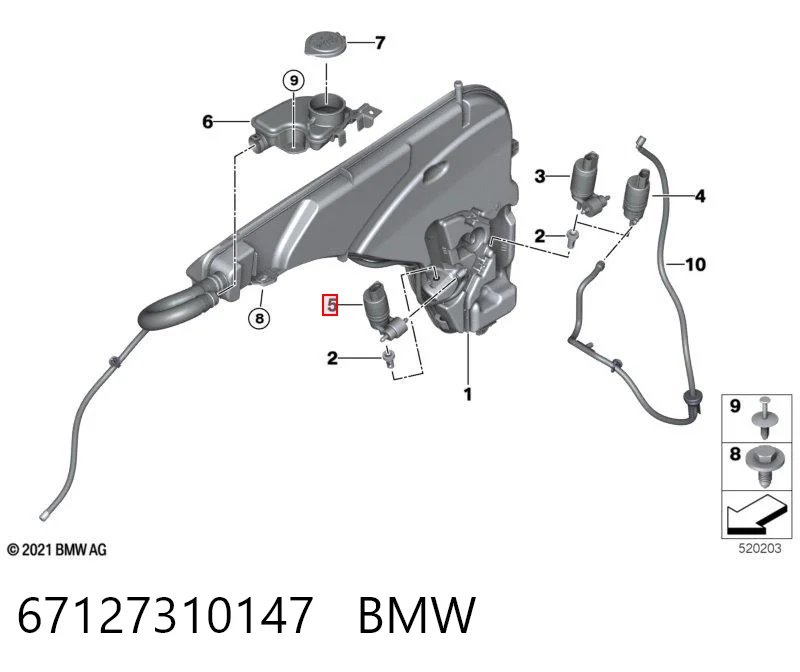 67127310147 BMW Pompka spryskiwacza szyby przedniej
