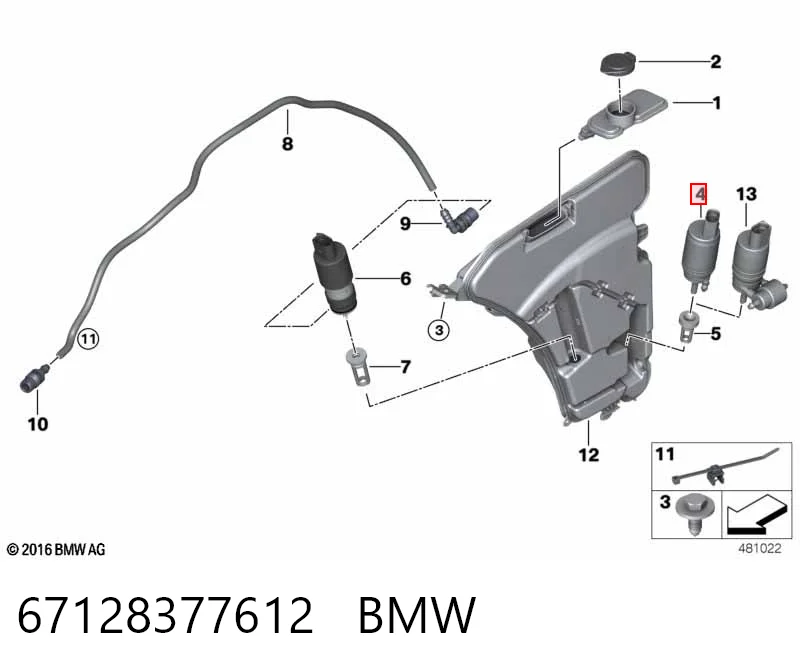 67128377612 BMW Pompka spryskiwacza szyby przedniej