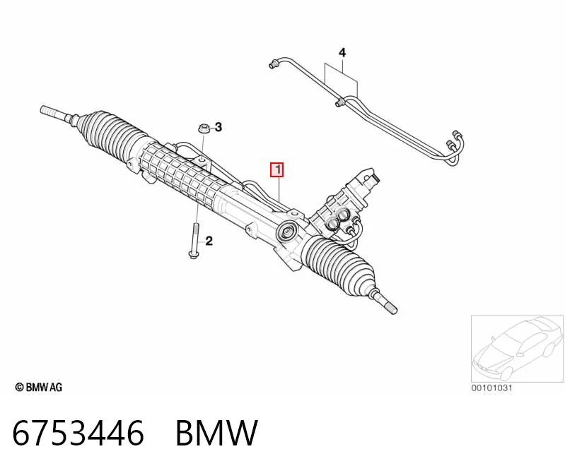 Do koszyka Listwa kierownicza (maglownica) BMW 3  E46