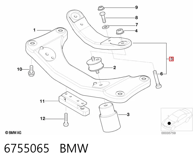 6755065 BMW Listwa kierownicza (maglownica)
