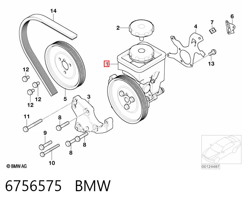 6756575 BMW Pompa wspomagania hydraulicznego kierownicy