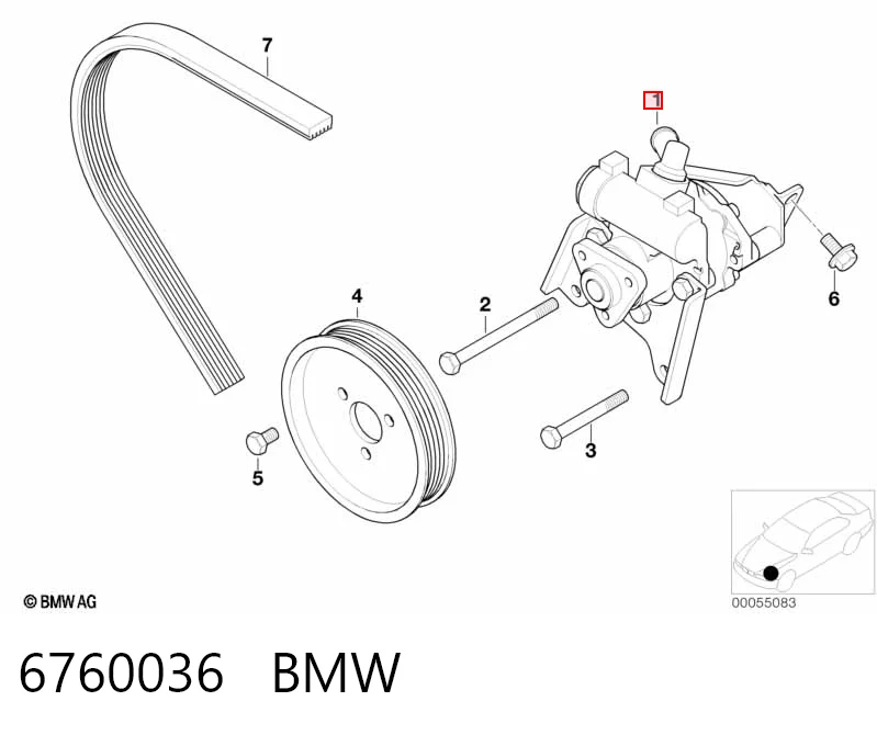 6760036 BMW Pompa wspomagania hydraulicznego kierownicy