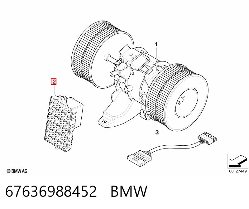 67636988452 BMW Rezystor wentylatora nagrzewnicy (ogrzewacza kabiny)