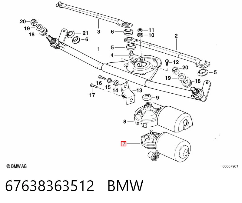 Silniczek wycieraczki szyby przedniej do BMW 3  E36