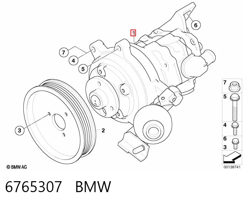 6765307 BMW Pompa wspomagania hydraulicznego kierownicy