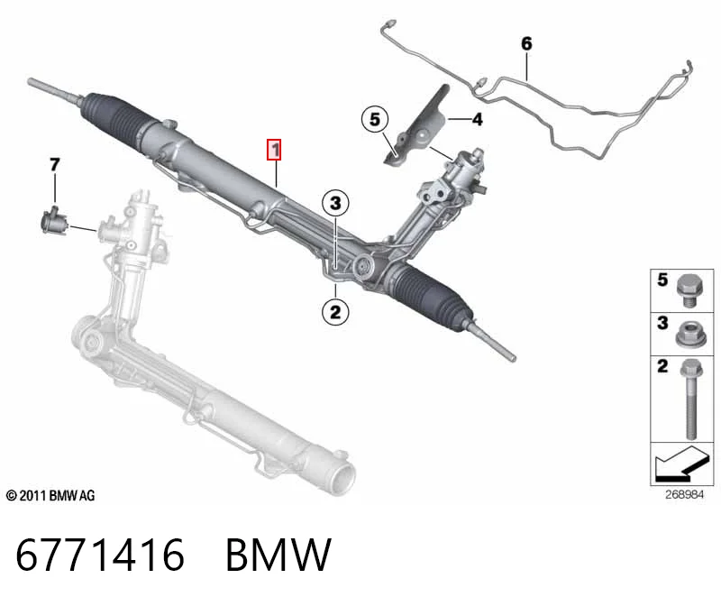 Do koszyka Listwa kierownicza (maglownica) BMW X5  E70