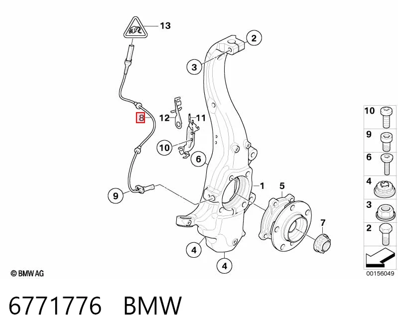 6771776 BMW Czujnik ABS przedni