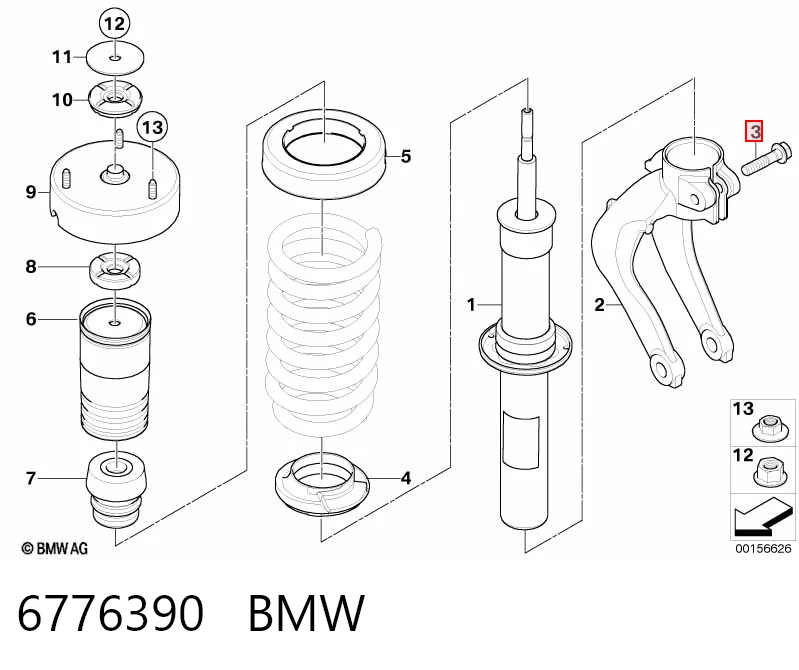 6776390 BMW Łożysko podporowe amortyzatora przedniego