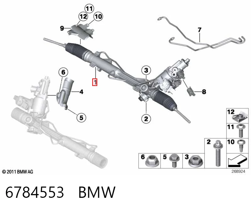 6784553 BMW Listwa kierownicza (maglownica)