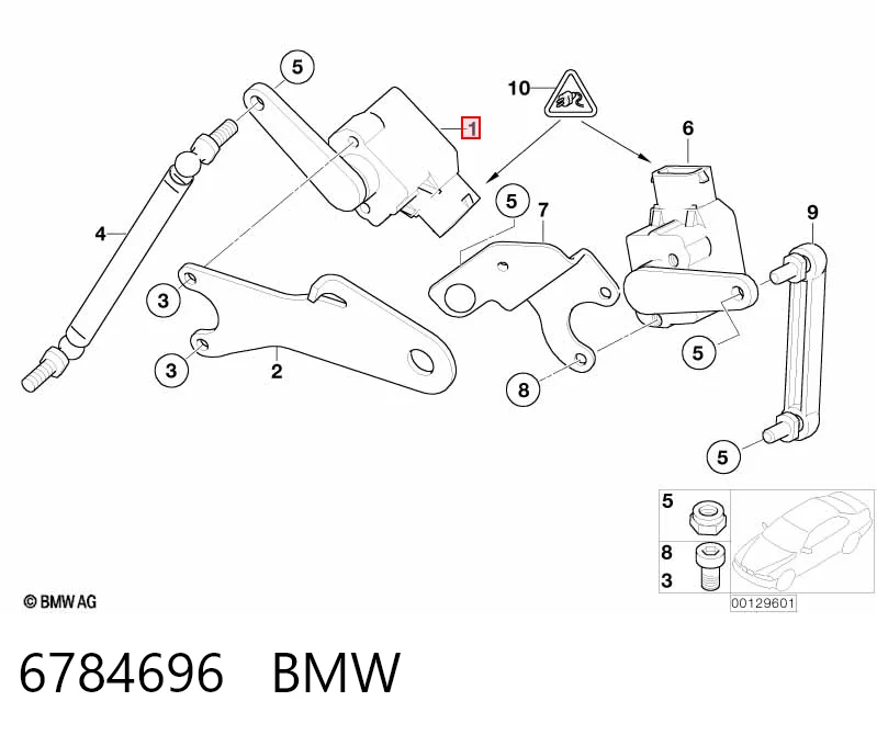 6784696 BMW Czujnik położenia pojazdu przedni prawy