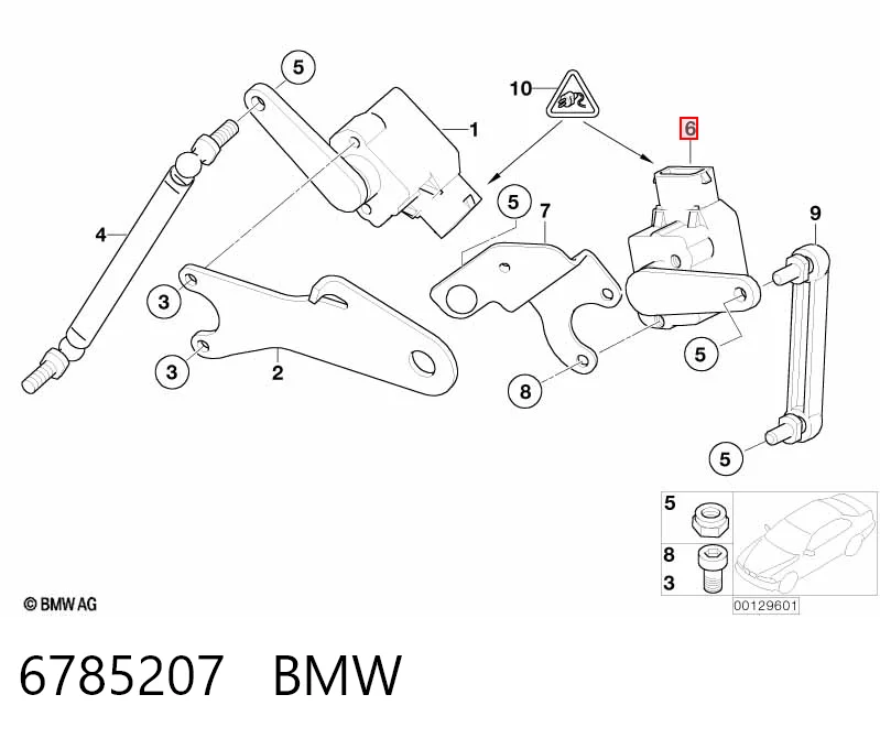 6785207 BMW Czujnik poziomowania karoserii tylny