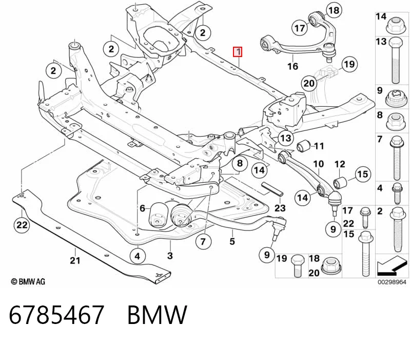 Do koszyka Korpus osi przedniej BMW X6  E71
