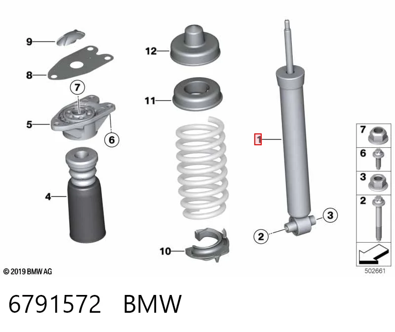 6791572 BMW Amortyzator tylny
