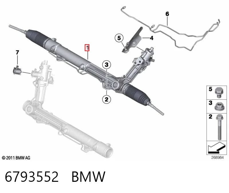 6793552 BMW Listwa kierownicza (maglownica)