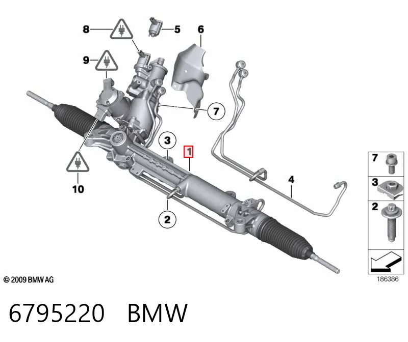 6795220 BMW Listwa kierownicza (maglownica)