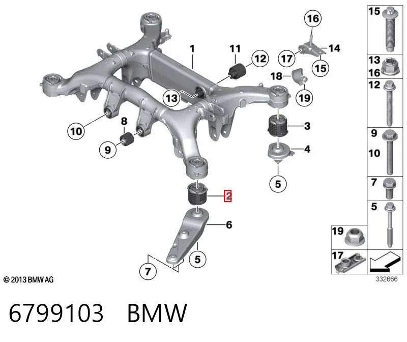 Korpus osi tylnej BMW 5 sedana (F10) (2009 - 2016) cena, od 602,46 USD