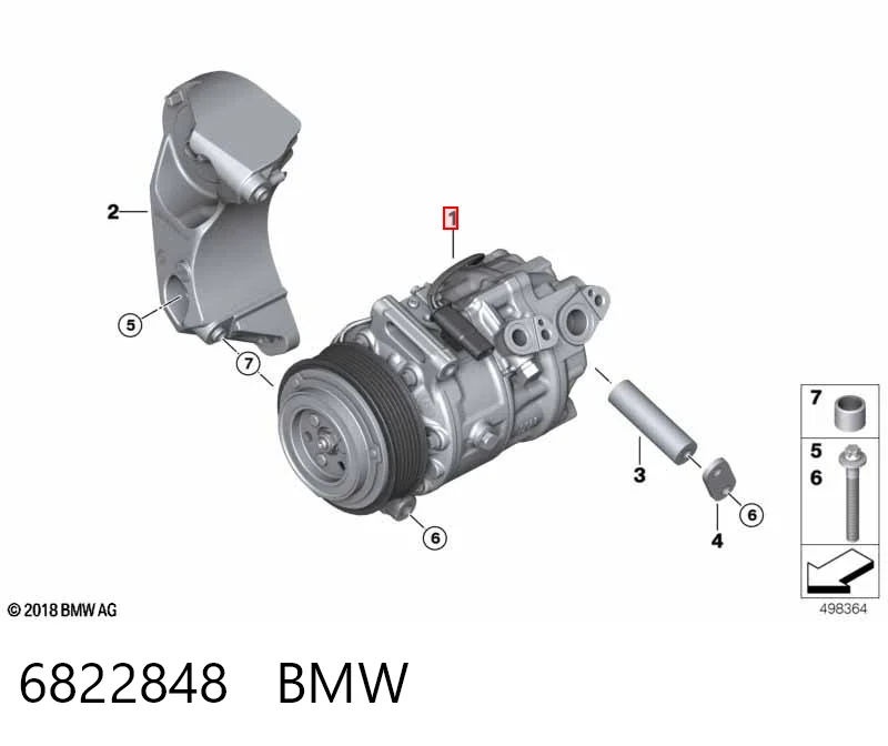 6822848 BMW Sprężarka klimatyzacji