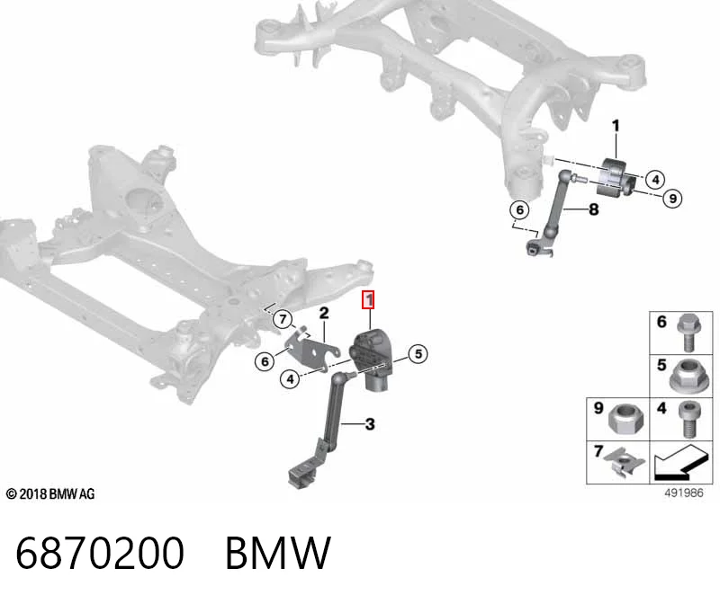 6870200 BMW Czujnik położenia pojazdu przedni