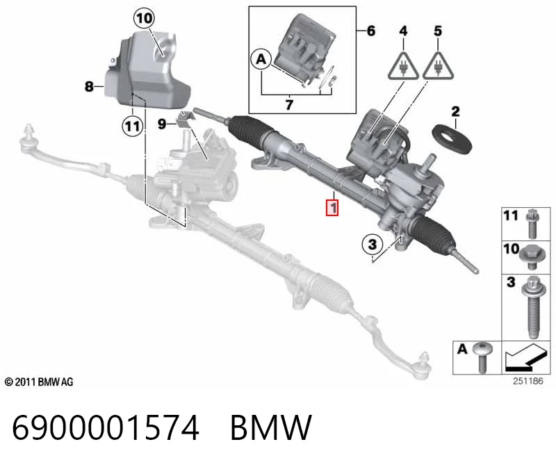 6900001574 BMW Listwa kierownicza (maglownica)