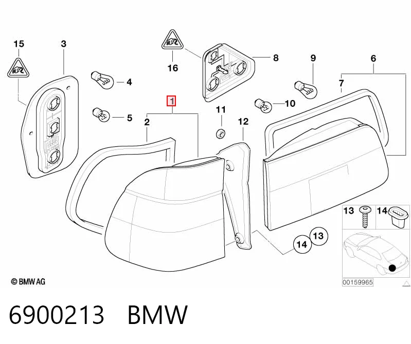 Lampa zespolona tylna lewa do BMW 5  E39