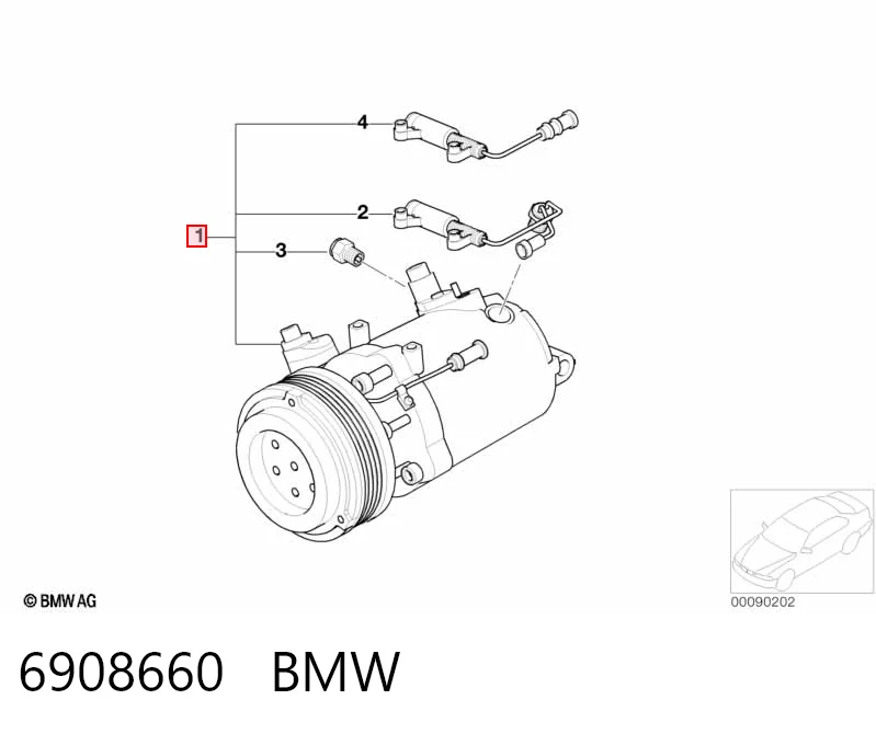 6908660 BMW Sprężarka klimatyzacji