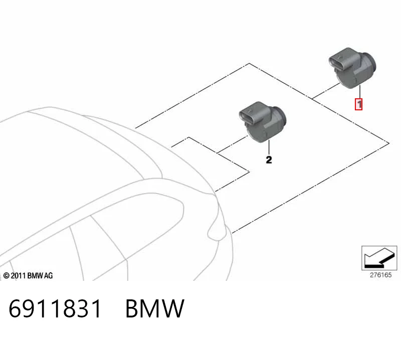 6911831 BMW Czujnik parkowania tylny