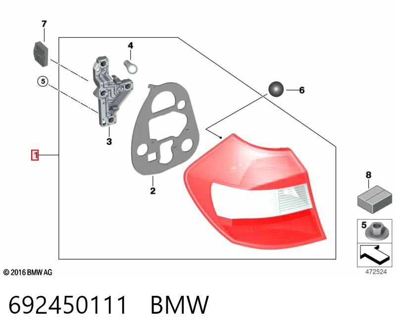Lampa zespolona tylna lewa do BMW 1  E81