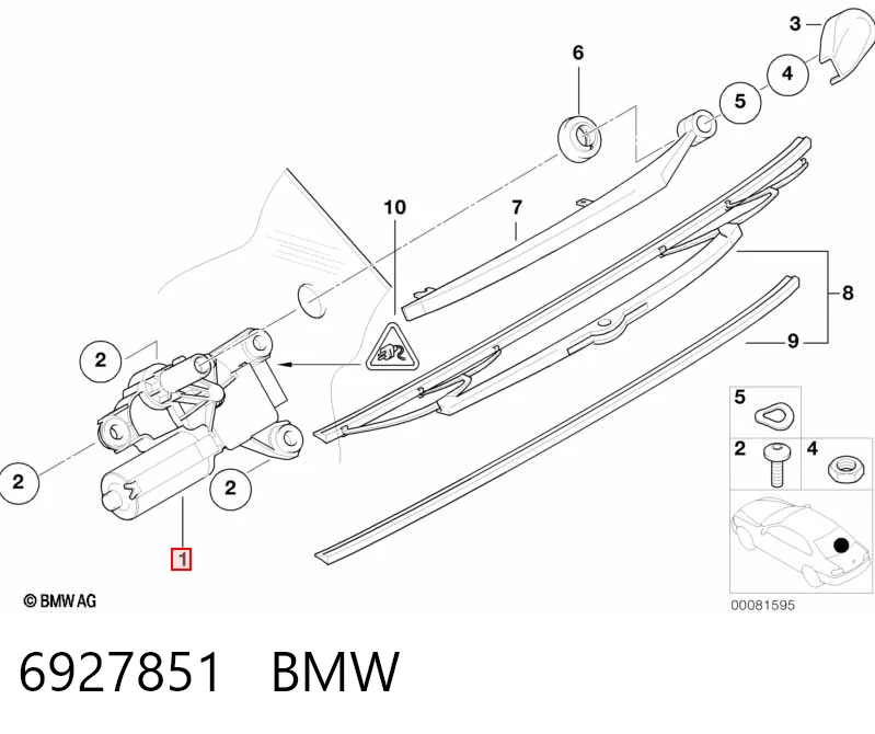 Silniczek wycieraczki tylnej szyby do BMW X5  E53