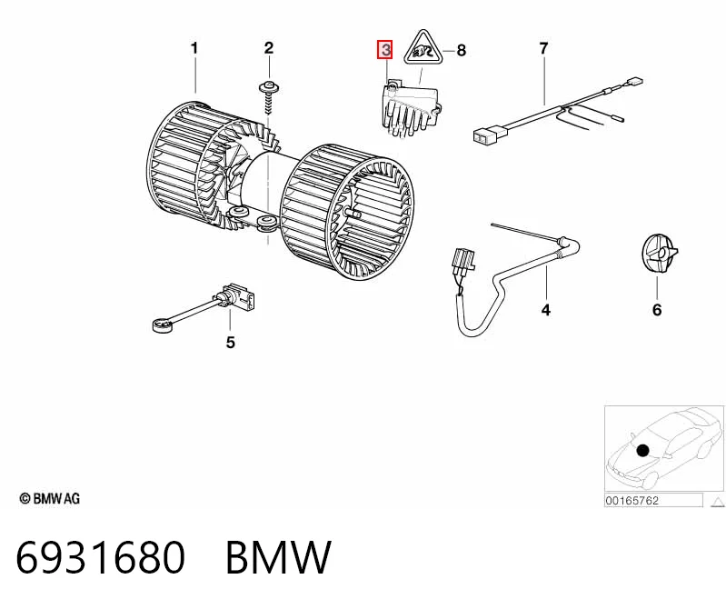 6931680 BMW Rezystor wentylatora nagrzewnicy (ogrzewacza kabiny)