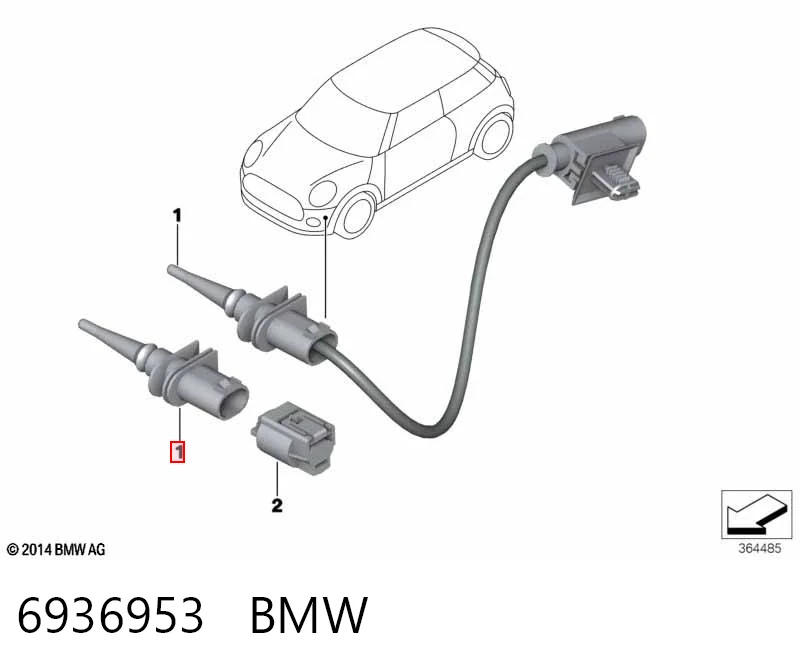 6936953 BMW Czujnik temperatury zewnętrznej