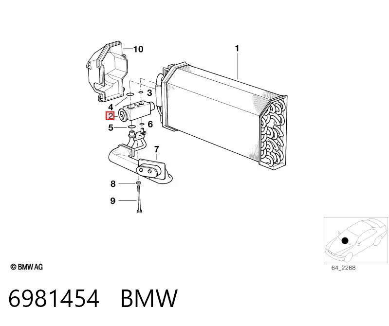 6981454 BMW Zawór termostatyczny klimatyzacji