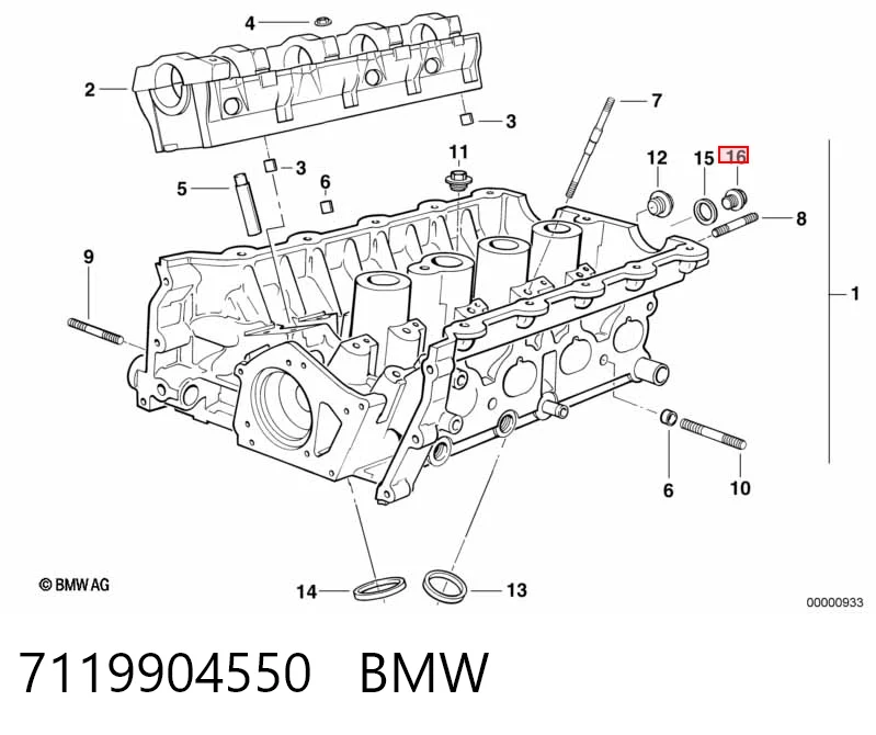 7119904550 BMW Korek miski olejowej silnika