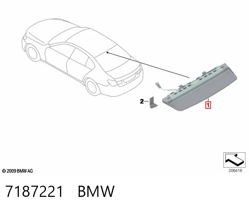 Lampa stop tylna dodatkowa do BMW 7  F01, F02, F03, F04