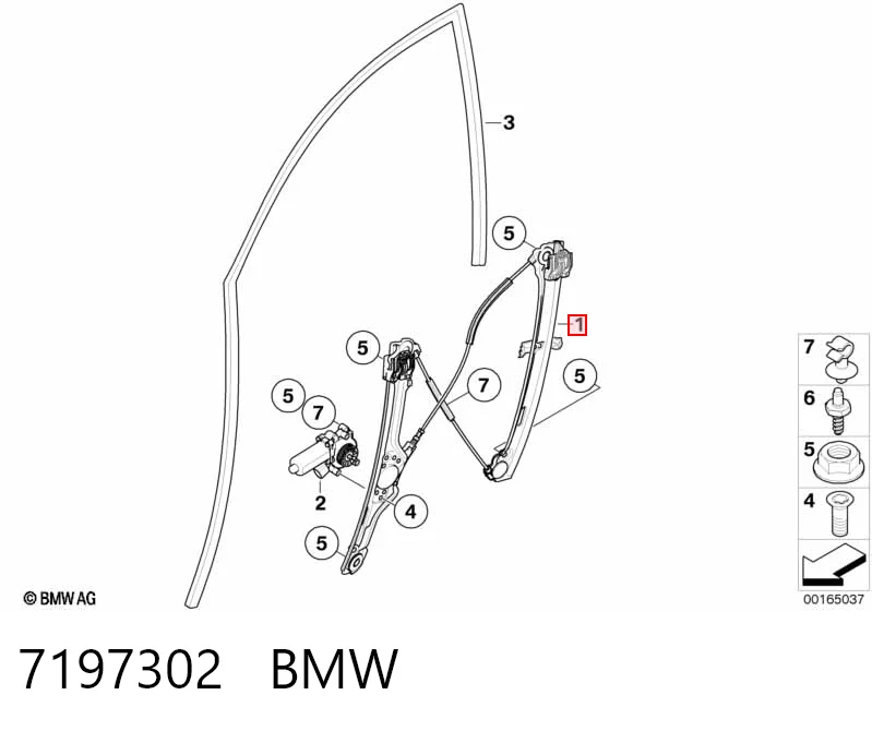 Mechanizm podnoszenia szyby drzwi przednich prawych BMW X6 SUV (E71) (2008 - 2014) cena, od 116,33 USD