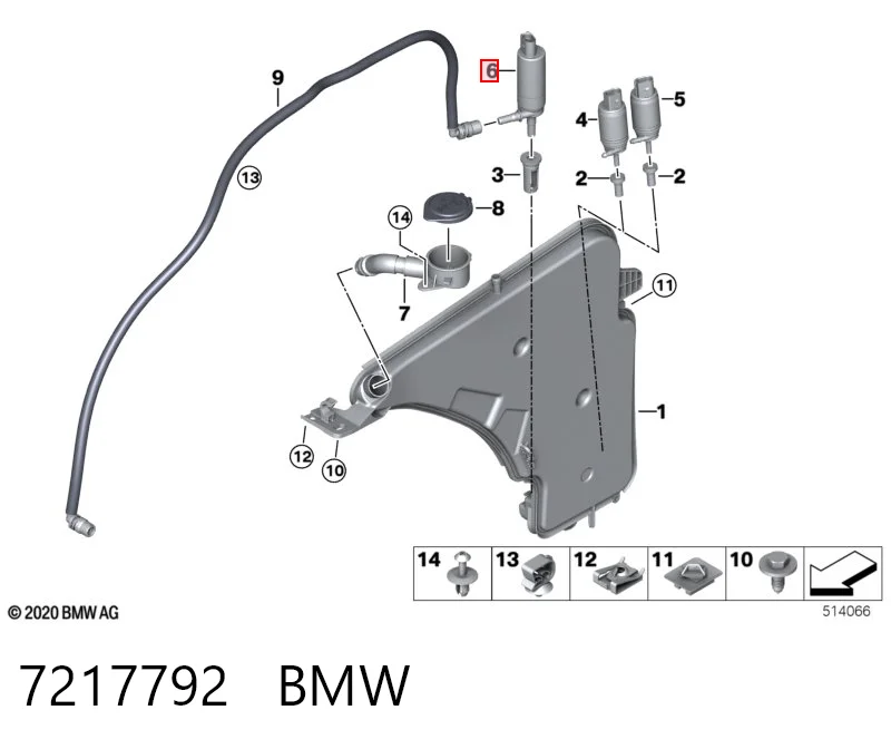 7217792 BMW Pompka spryskiwacza reflektorów