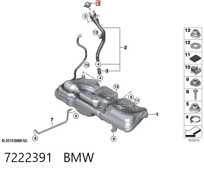 7222391 BMW Korek wlewu paliwa