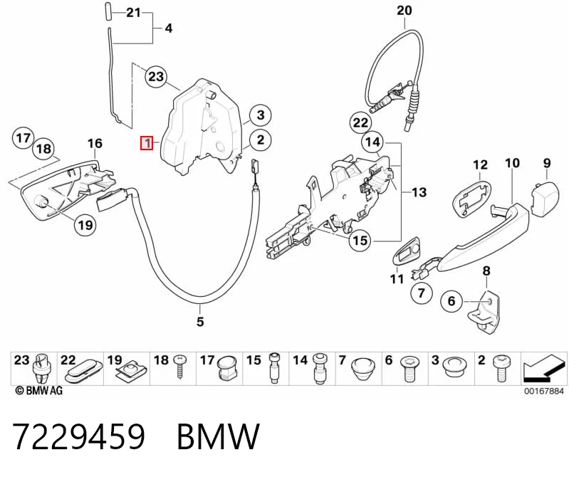 7229459 BMW Zamek drzwi tylnych lewych