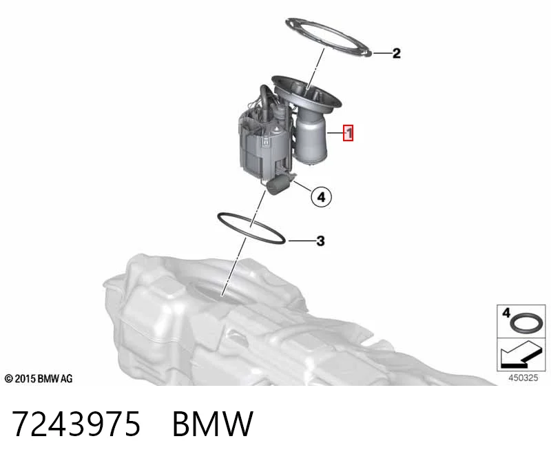 7243975 BMW Moduł pompy paliwowej z czujnikiem poziomu paliwa