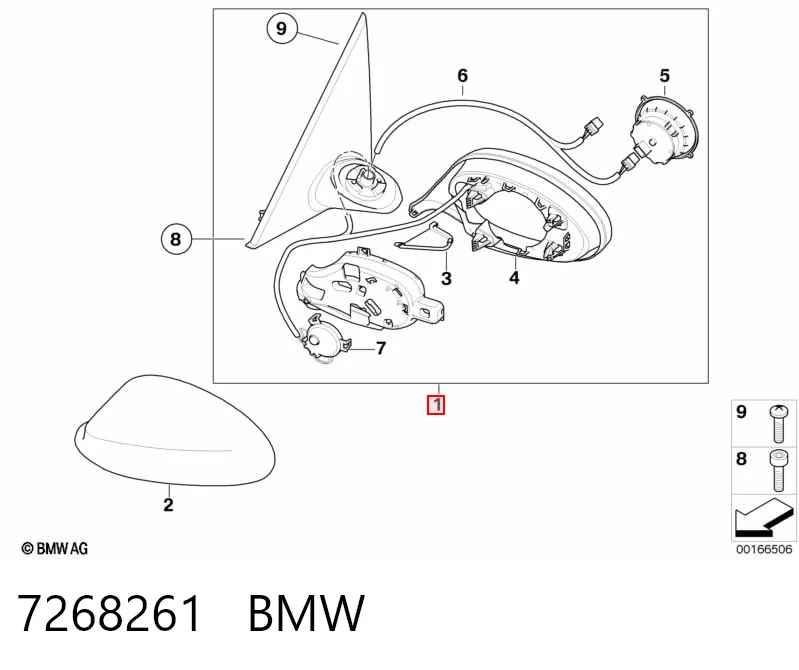 Lusterko wsteczne lewe BMW 3 kombi (E91) (2004 - 2012) cena, od 95,80 USD