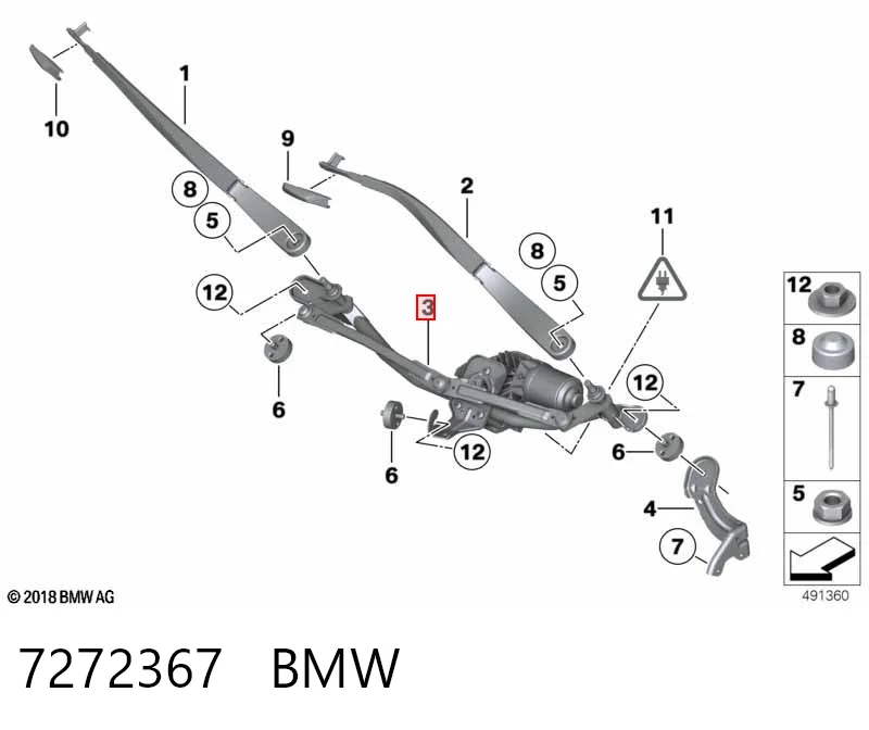 Do koszyka Mechanizm wycieraczek BMW 7  F01, F02, F03, F04