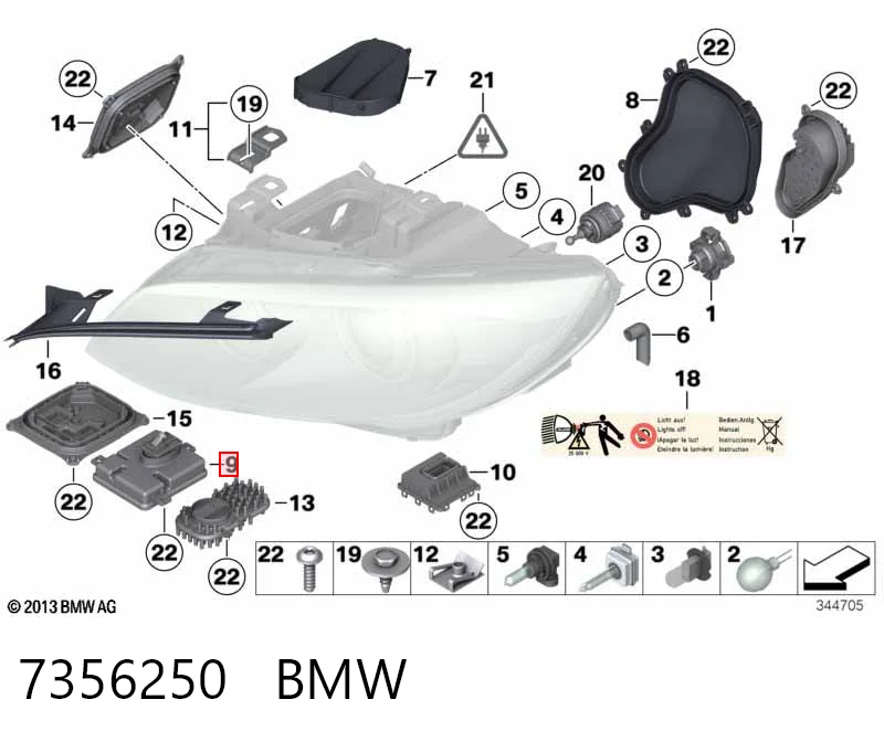 7356250 BMW Urządzenie zapłonowe (ksenon)
