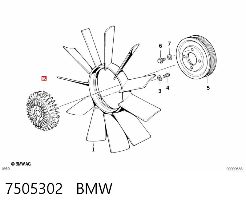 7505302 BMW Sprzęgło wiskotyczne wentylatora chłodzenia